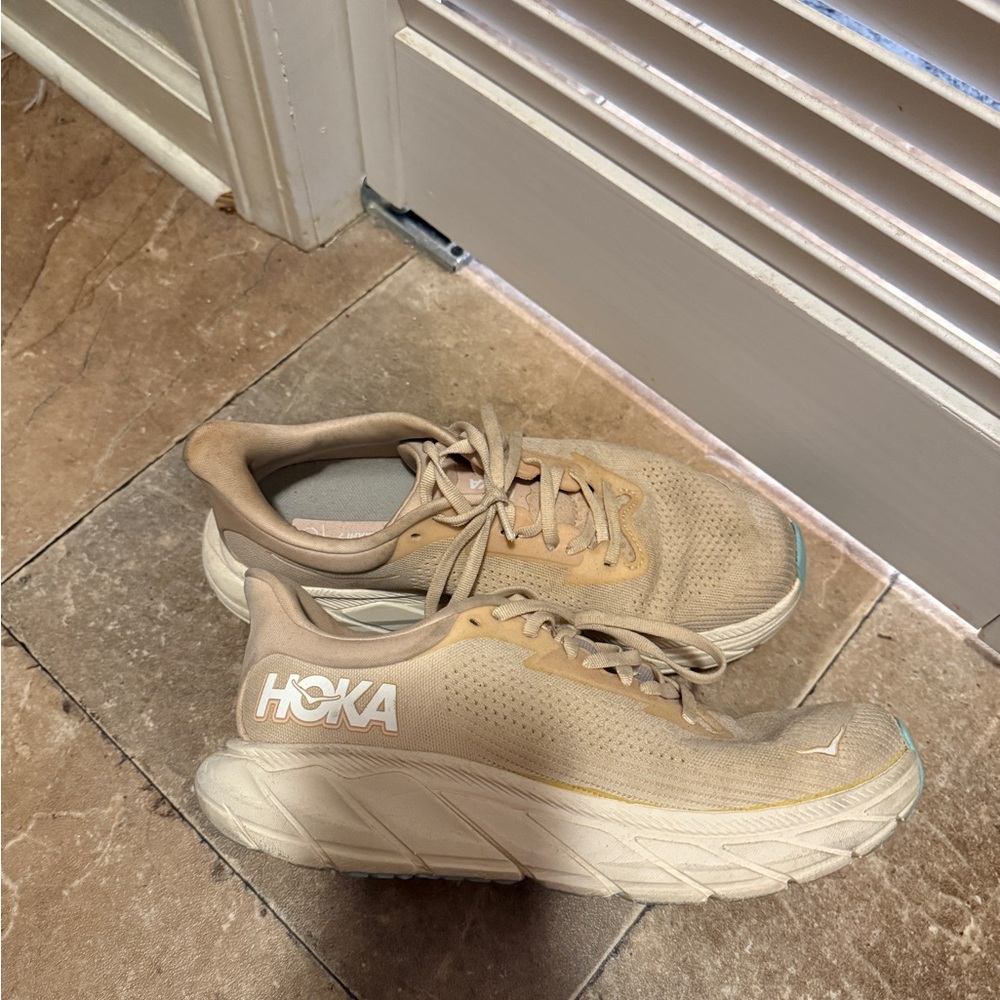 Hoka Beige Athletic Shoes